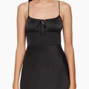 Aritzia Wilfred Bellow Satin Midi Dress